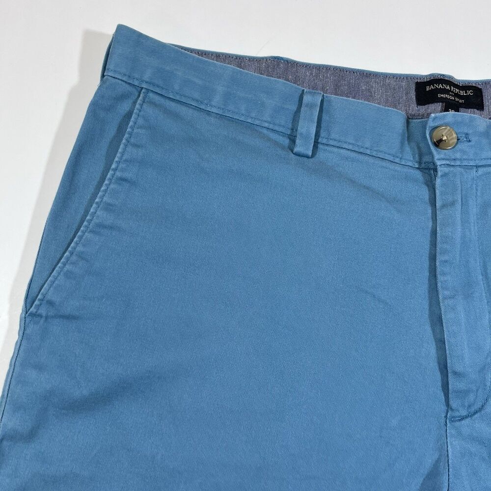 Banana Republic Emerson Chino Shorts Cotton Stretch Flat Front Men's 38 - Picture 5 of 12